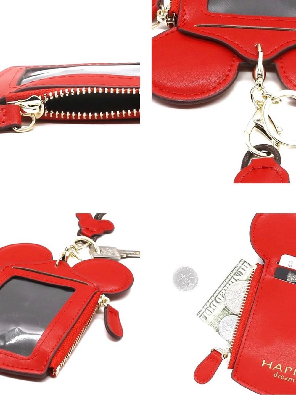 New Mickey Ear Crossbody Card Holders in Black & Red - Picture 8 of 8